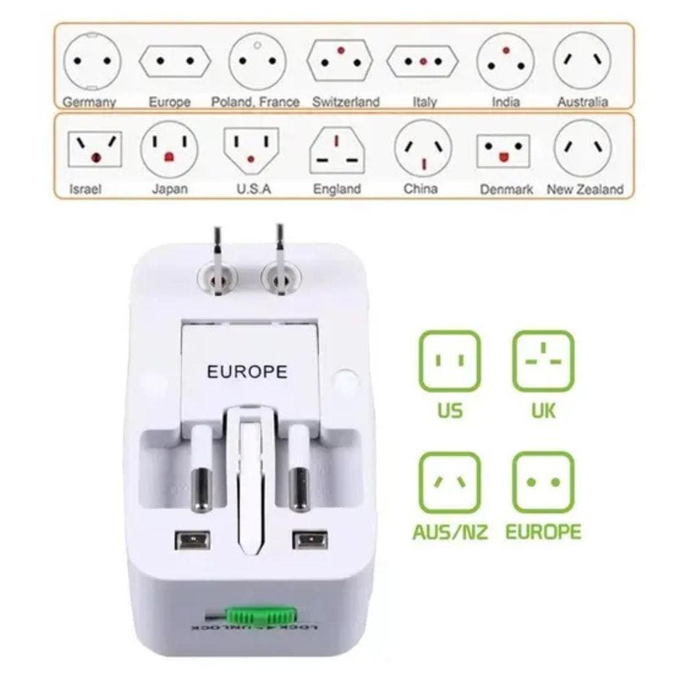 Adaptador Plug Tomada Universal Eua Europa Ponto