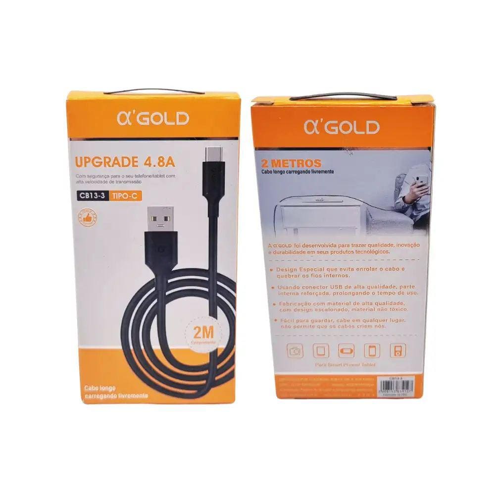 Cabo Usb Para Tipo C De 2 Metros Turbo 4 8A Ponto