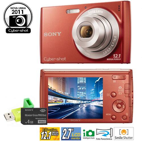 Câmera Digital Sony Cybershot DSCW510/R Vermelha Black Friday