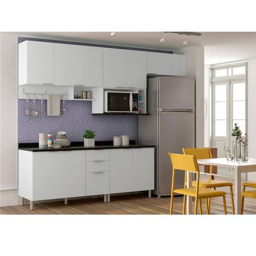 Cozinha Completa Bartira Rubi com 9 Portas e 3 Gavetas - 360cm de largura - Branco é boa?