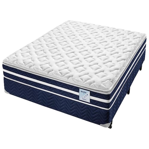 Cama Box Casal Americanflex Nero + Colchão Casal Americanflex Nero Gel com Pillow Top e Molas Ensacadas 67x138x188 cm – Azul/Branco é boa?