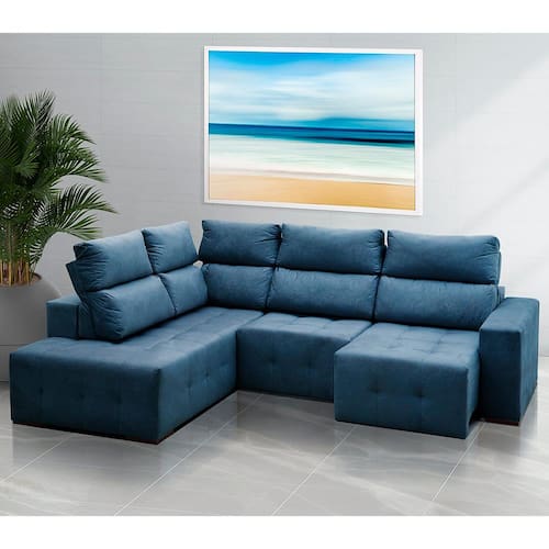 Menor preço em Sofá de Canto Living Riviera Retrátil e Reclinável com Chaise