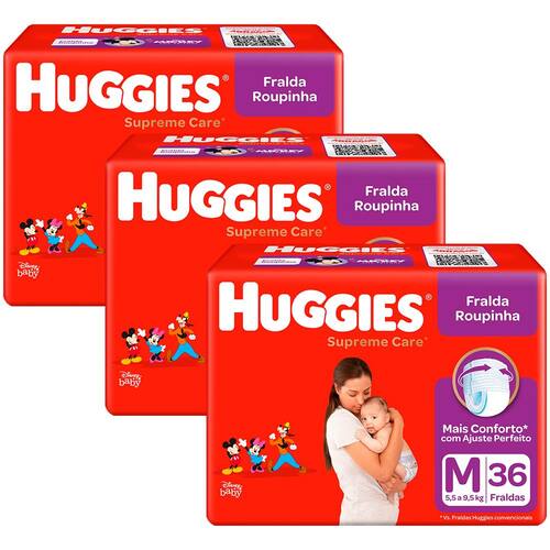 Fralda Huggies Roupinha Supreme Care Tamanho M - 108 Unidades é boa?