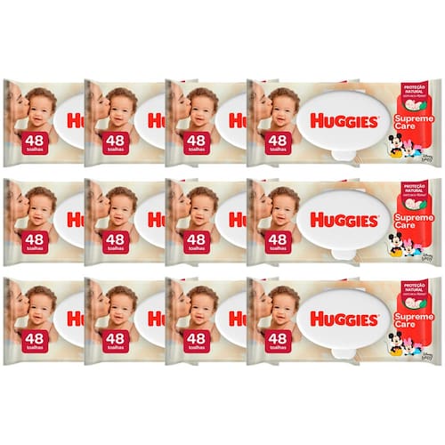 Lenços Umedecido Huggies Supreme Care - 576 Unidades Menor preço em Lenços Umedecido Huggies Supreme Care - 576 Unidades