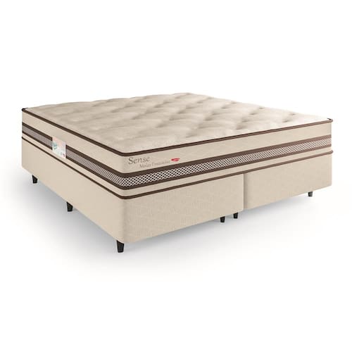 Base Box + Colchão King Size Herval Sense com Molas Ensacadas 69x193x203 cm - Bege Menor preço em Base Box + Colchão King Size Herval Sense com Molas Ensacadas 69x193x203 cm - Bege