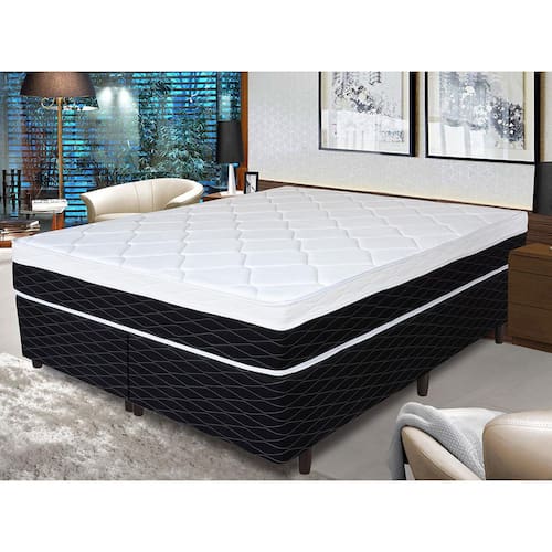 Cama Box Queen Size Umaflex + Colchão Queen Size Umaflex Fascinium com Molas Ensacadas 67x158x198 cm - Preto/Branco Menor preço em Cama Box Queen Size Umaflex + Colchão Queen Size Umaflex Fascinium com Molas Ensacadas 67x158x198 cm - Preto/Branco
