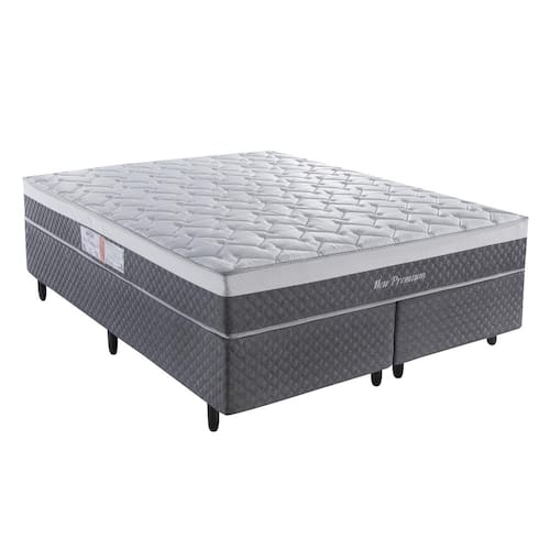 Cama Box Queen Size New Premium Biflex com Molas Ensacadas 66x158x198cm - Grafite/Cinza é boa?