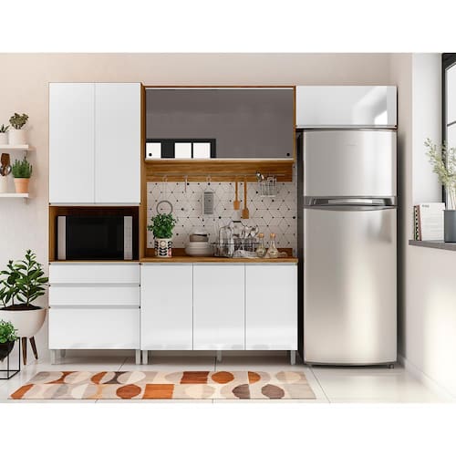 Cozinha Completa Bartira Amazonita com 8 Portas, 6 Prateleiras e 3 Gavetas  é boa?