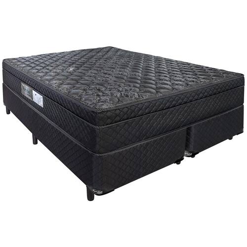 Cama Box Super King Marrom + Colchão De Molas Ensacadas - Lucas Home -  Comfort Size 193cm