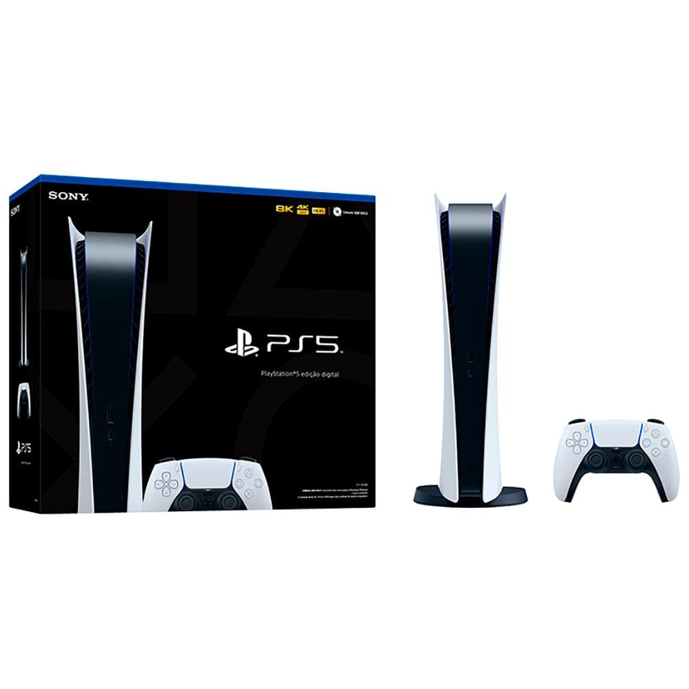 Console Playstation 5 Digital Edition 825GB SSD + 2 Controles Sem Fio  DualSense + Headset sem Fio Sony Pulse 3D | Ponto
