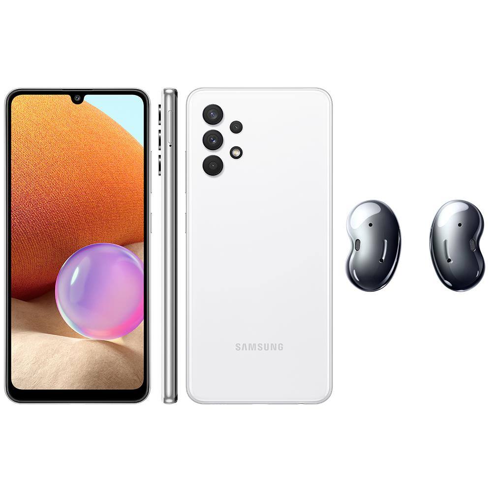 Smartphone Samsung Galaxy A32 Branco 128GB + Fone de Ouvido Bluetooth Samsung  Galaxy Buds Live - Preto | Ponto