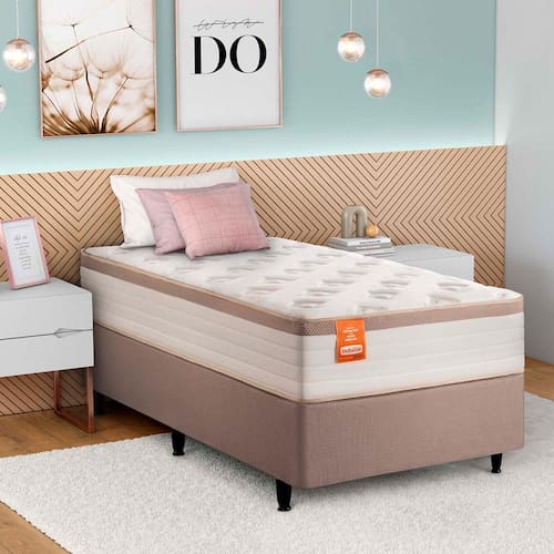 Cama Box de Solteiro Inducol Isis com Euro Pillow e Molas Ensacadas 69 x 88 x 188cm - Bege é boa?