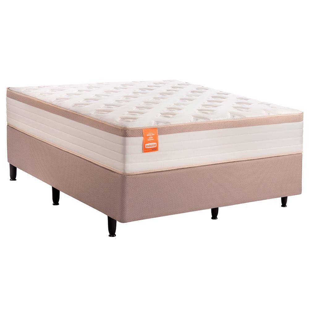 Cama Box de Casal Inducol Isis com Euro Pillow e Molas Ensacadas 69x138x188cm