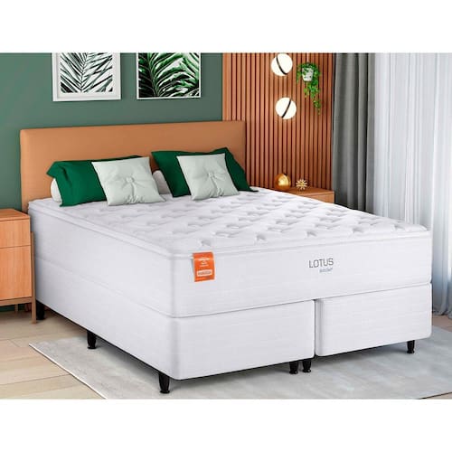 Cama Box King Size Inducol Lotus com Euro Pillow e Molas Ensacadas 74 x 193 x 203cm - Branco é boa?