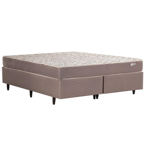 Cama Box Queen Size Herval Ônix com Molas Ensacadas e Pillow Top One Side 59x158x198cm - Marrom