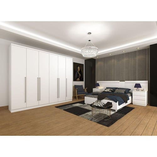 Guarda Roupa Casal 6 Portas 8 Gavetas Sevilla Tcil Móveis Neve Menor preço em Guarda Roupa Casal 6 Portas 8 Gavetas Sevilla Tcil Móveis Neve
