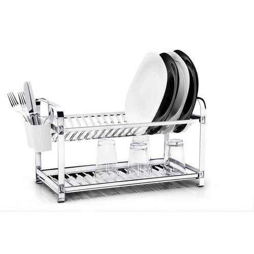 Escorredor 20 pratos Montado Inox com Porta Talheres em Plástico Mak-Inox Menor preço em Escorredor 20 pratos Montado Inox com Porta Talheres em Plástico Mak-Inox