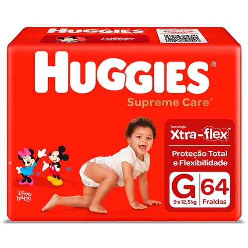 Fralda Huggies Supreme Care G - 64 Unidades Menor preço em Fralda Huggies Supreme Care G - 64 Unidades
