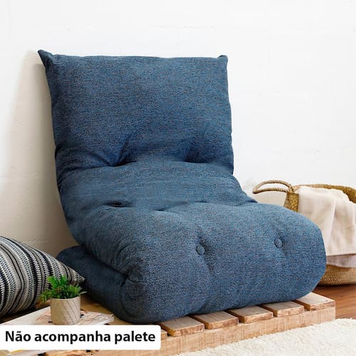Futon Dobrável de Espuma Solteiro Azul - Emcompre é boa?