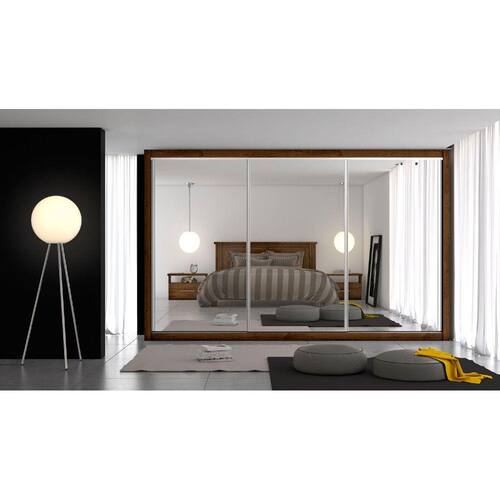 Guarda roupa 3 portas Espelhadas Toronto- Moveis Europa - BRAUNA Menor preço em Guarda roupa 3 portas Espelhadas Toronto- Moveis Europa - BRAUNA