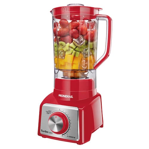 Liquidificador Mondial Turbo L-1000 RI Vermelho/Inox 1000W com 12 Velocidades