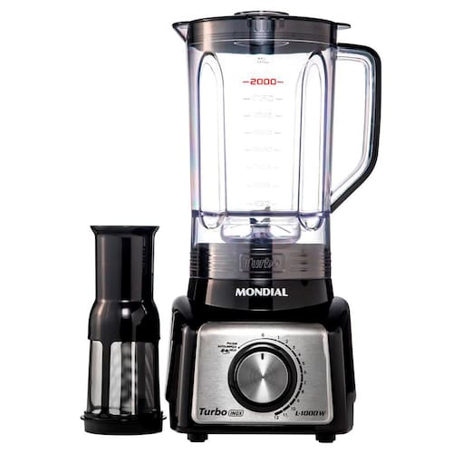 Liquidificador Mondial Turbo Inox L-1000 BI Preto/Inox 1000W com 12 Velocidades Menor preço em Liquidificador Mondial Turbo Inox L-1000 BI Preto/Inox 1000W com 12 Velocidades