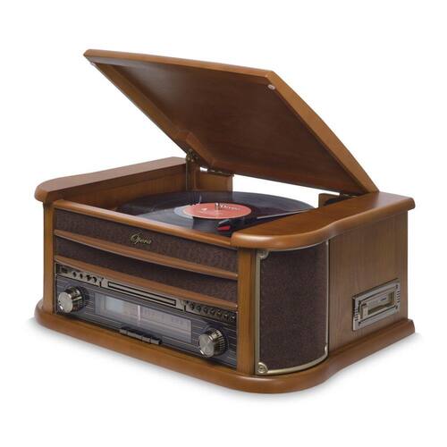 Vitrola Raveo Opera BT com Bluetooth, Toca Discos, CD, FM, Fita K7, AUX, Converte Vinil e K7 em USB Menor preço em Vitrola Raveo Opera BT com Bluetooth, Toca Discos, CD, FM, Fita K7, AUX, Converte Vinil e K7 em USB