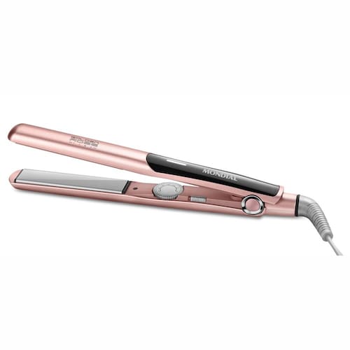 Chapinha | Prancha Mondial Golden Rose P20 Cerâmica 220°C com Emissão de Íons e Cabo Giratório Rosa - Bivolt Menor preço em Chapinha | Prancha Mondial Golden Rose P20 Cerâmica 220°C com Emissão de Íons e Cabo Giratório Rosa - Bivolt