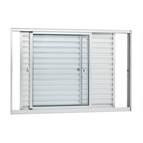 Janela de Alumínio de Correr Veneziana Alumifort Branca sem Grade 3 Folhas Móveis 100x150x8,7 - Sasazaki Menor preço em Janela de Alumínio de Correr Veneziana Alumifort Branca sem Grade 3 Folhas Móveis 100x150x8,7 - Sasazaki