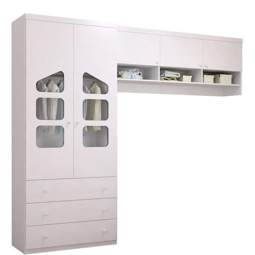 imagem-Quarto Infantil com Guarda Roupas e Módulo Aéreo Eloísa Phoenix Moveis
