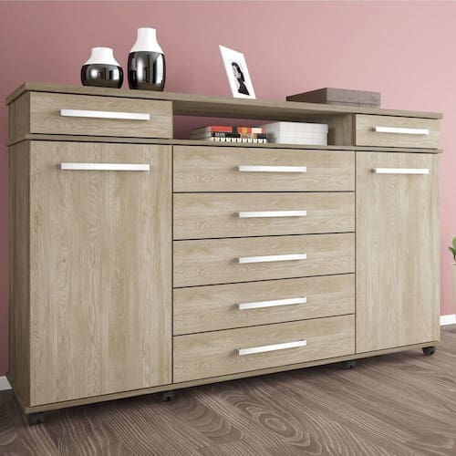 Cômoda 7 Gavetas 2 Portas com Rodízios London Demóbile é boa?