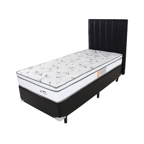 Menor preço em Cama Box Solteiro + Colchão Molas Ensacadas E Cabeceira 88x188x57cm - BF Colchões