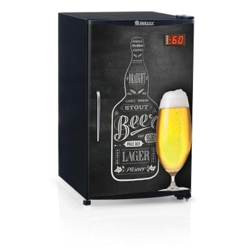 Refrigerador de Bebidas Cervejeira Gelopar GRBA-120QC Porta Cega Preto Adesivado Menor preço em Refrigerador de Bebidas Cervejeira Gelopar GRBA-120QC Porta Cega Preto Adesivado