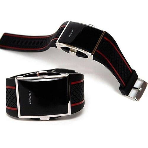 Relogio Masculino Sport Black Led Digital Iluminado Vermelho Menor preço em Relogio Masculino Sport Black Led Digital Iluminado Vermelho