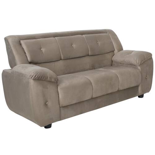 Sofá 3 Lugares Luizzi Ravena em Tecido Suede Veludo Menor preço em Sofá 3 Lugares Luizzi Ravena em Tecido Suede Veludo