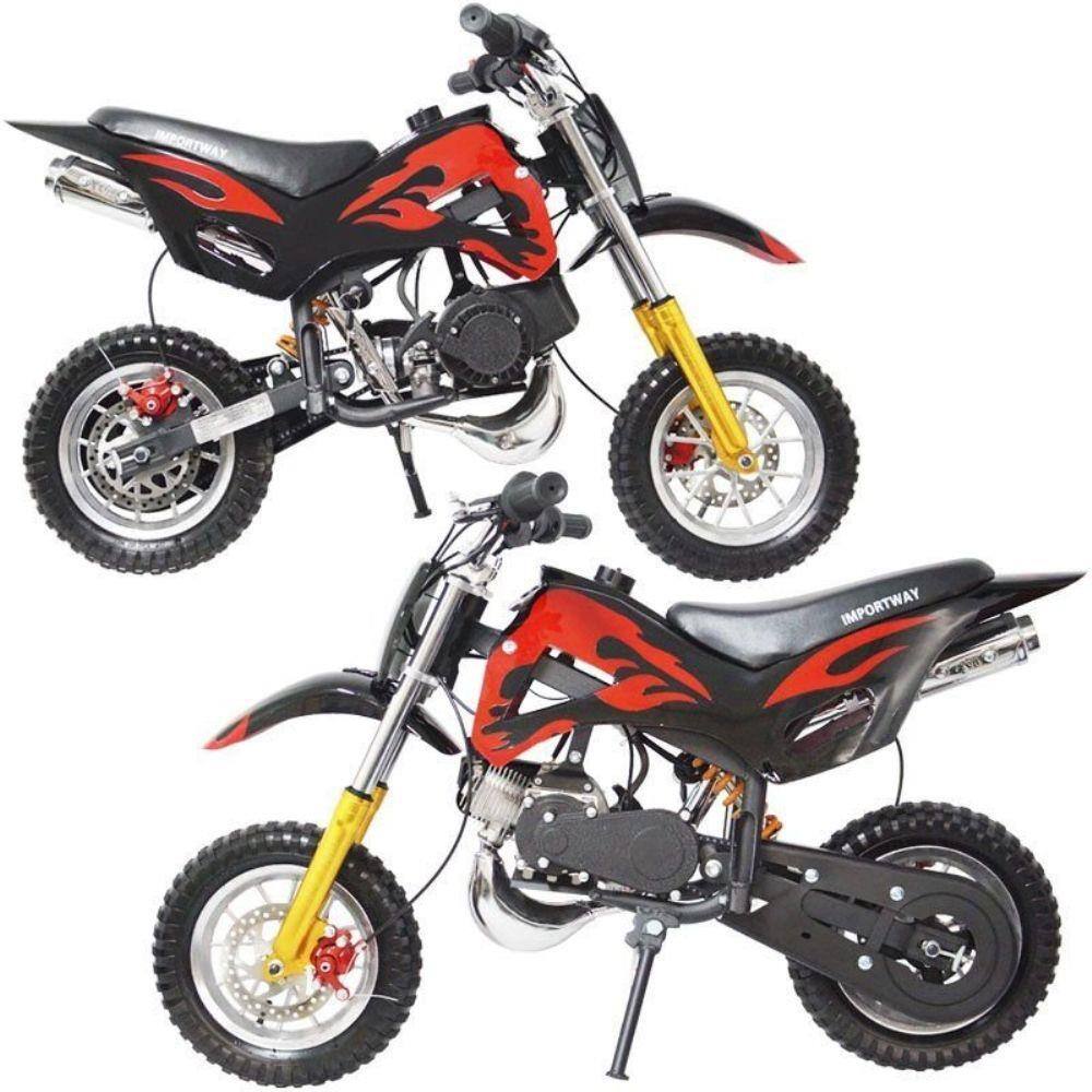 Mini Moto Criança Infantil Cross 49cc 2tempo Gasolina Azul em