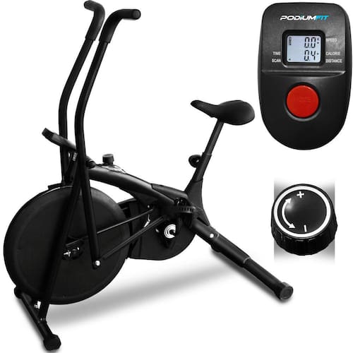 Air Bike Podiumfit AB100 - Bicicleta Ergométrica Silenciosa, Controle de Cargas