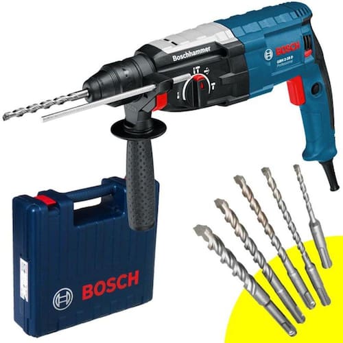 Martelete SDS-Plus 850W 2,9 KG GBH2-28D Perf/Rompedor BOSCH + Kit de Brocas SDS-Plus c/ 5 Peças Menor preço em Martelete SDS-Plus 850W 2,9 KG GBH2-28D Perf/Rompedor BOSCH + Kit de Brocas SDS-Plus c/ 5 Peças