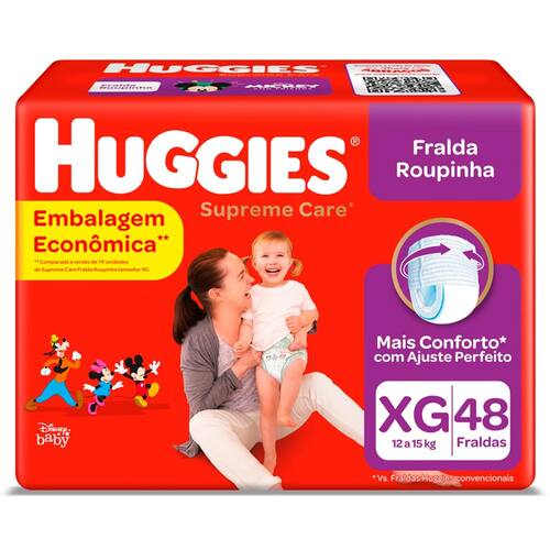Fralda Huggies Roupinha Supreme Care XG - 48 Unidades Menor preço em Fralda Huggies Roupinha Supreme Care XG - 48 Unidades