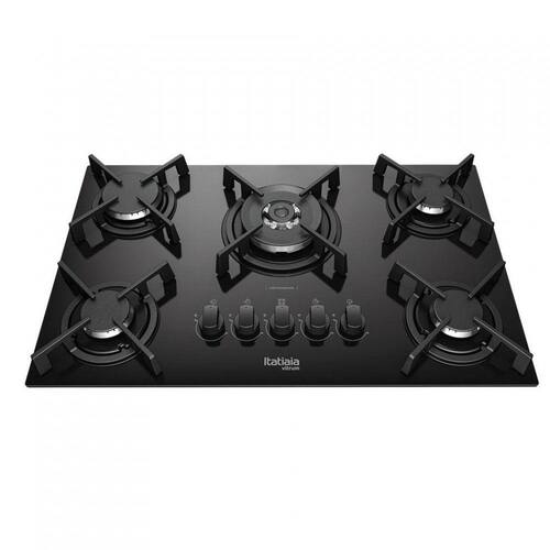 Cooktop Vitrum Preto Tripla Chama 5 Bocas - Itatiaia 3700000060 Menor preço em Cooktop Vitrum Preto Tripla Chama 5 Bocas - Itatiaia 3700000060