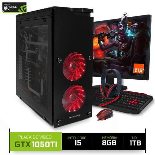 Kit PC Gamer Smart Pc com Monitor SMT80507 Intel Core i5 8GB (Gtx 1050Ti 4GB) 1TB + Monitor 21,5" Menor preço em Kit PC Gamer Smart Pc com Monitor SMT80507 Intel Core i5 8GB (Gtx 1050Ti 4GB) 1TB + Monitor 21,5"