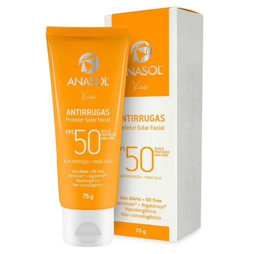 Protetor Solar Facial Antirrugas - Anasol 75g Menor preço em Protetor Solar Facial Antirrugas - Anasol 75g