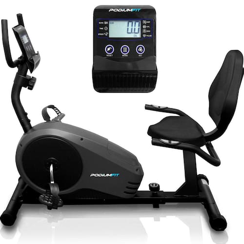 Menor preço em Bicicleta Ergométrica Horizontal PodiumFit H300 - Magnética - 8cargas - Max150Kg 