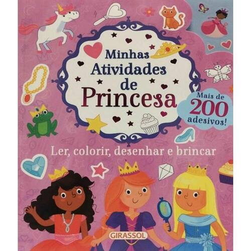 Livro Princesa 500 Adesivos Mais Atividades e Desenhos para Colorir