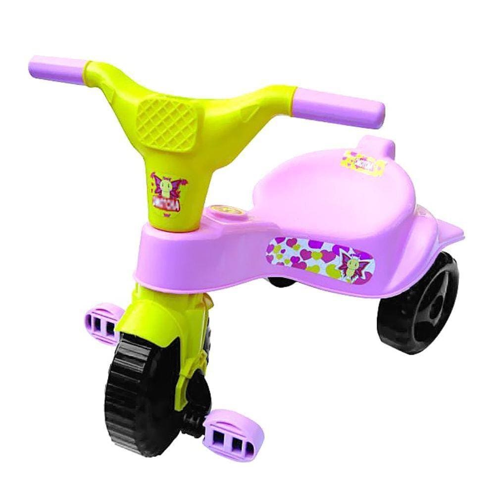 Triciclo Motoca Infantil Menina Dolls Amarelo E Rosa no Shoptime