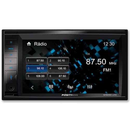 Menor preço em Central Multimídia Pósitron SP8230 2DIN com Tela LCD 6,2” Entrada USB, Bluetooth e Equalização 