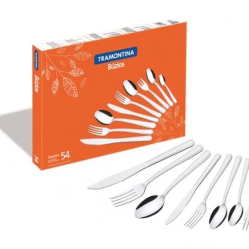 Faqueiro Inox 54 Pc Buzios Tramontina Menor preço em Faqueiro Inox 54 Pc Buzios Tramontina