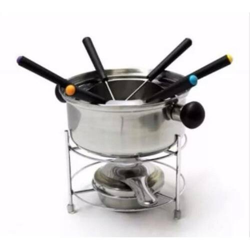 Conjunto de Fondue de Inox 410 ml com 10 Peças A Álcool Menor preço em Conjunto de Fondue de Inox 410 ml com 10 Peças A Álcool