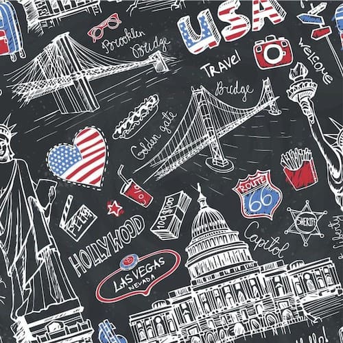 Papel de Parede Adesivo Vintage Quarto Jovem USA - N4604 Menor preço em Papel de Parede Adesivo Vintage Quarto Jovem USA - N4604