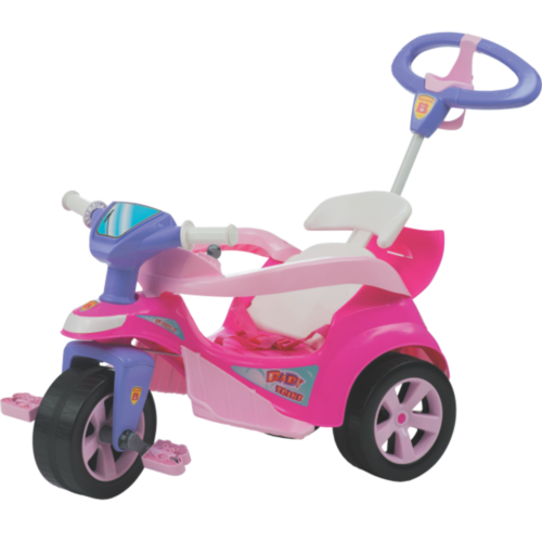 Menor preço em Triciclo Baby Trike Evolution Pedal c/ Empurrador Rosa Biemme